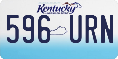 KY license plate 596URN