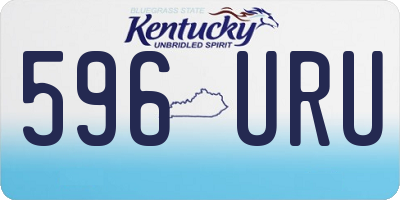 KY license plate 596URU