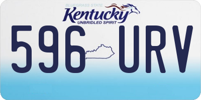 KY license plate 596URV