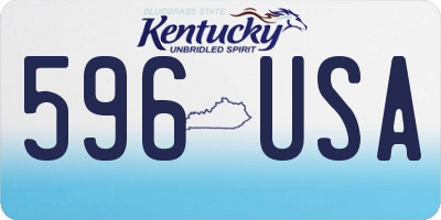 KY license plate 596USA