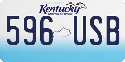 KY license plate 596USB