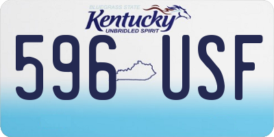 KY license plate 596USF
