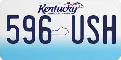 KY license plate 596USH