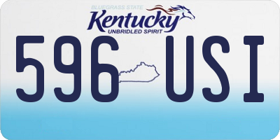 KY license plate 596USI