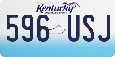 KY license plate 596USJ