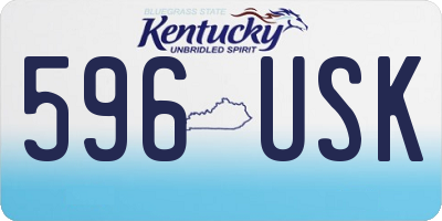 KY license plate 596USK