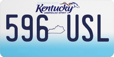 KY license plate 596USL