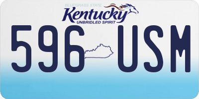 KY license plate 596USM
