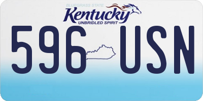 KY license plate 596USN