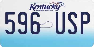 KY license plate 596USP
