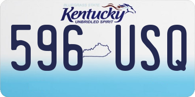 KY license plate 596USQ