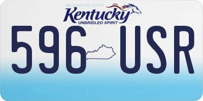KY license plate 596USR