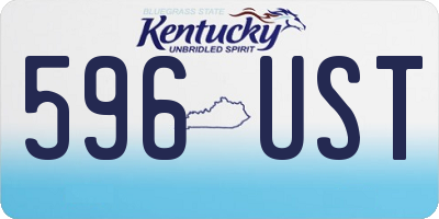 KY license plate 596UST