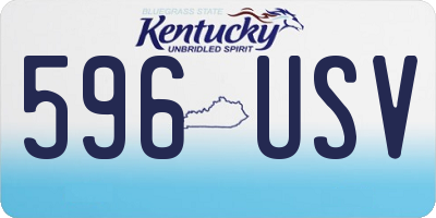 KY license plate 596USV