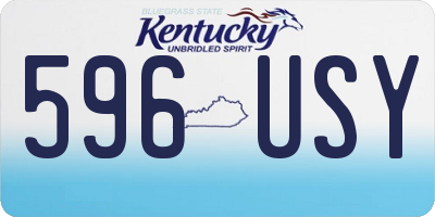 KY license plate 596USY