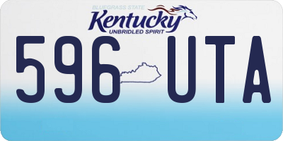 KY license plate 596UTA