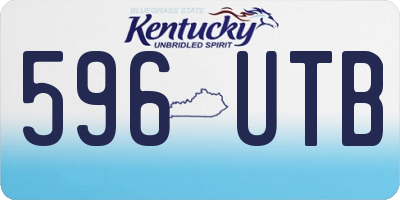 KY license plate 596UTB