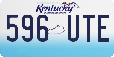 KY license plate 596UTE