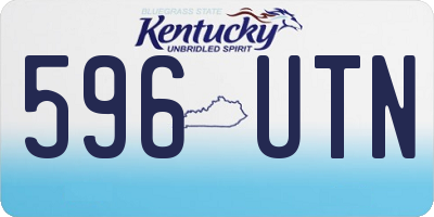 KY license plate 596UTN