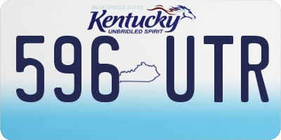 KY license plate 596UTR
