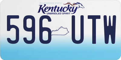 KY license plate 596UTW