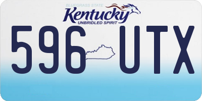KY license plate 596UTX