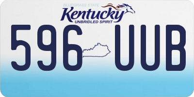 KY license plate 596UUB