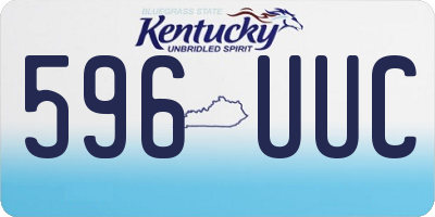 KY license plate 596UUC