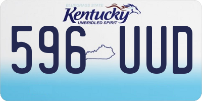 KY license plate 596UUD