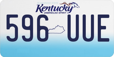 KY license plate 596UUE