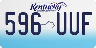 KY license plate 596UUF
