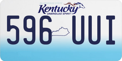 KY license plate 596UUI