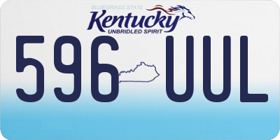 KY license plate 596UUL