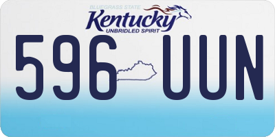 KY license plate 596UUN