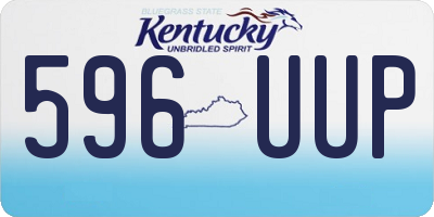 KY license plate 596UUP