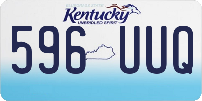 KY license plate 596UUQ