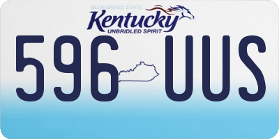 KY license plate 596UUS