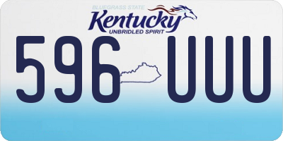 KY license plate 596UUU