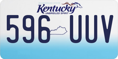 KY license plate 596UUV
