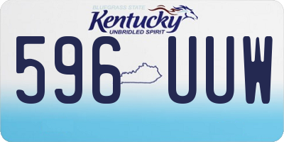 KY license plate 596UUW