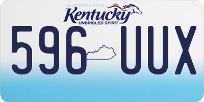 KY license plate 596UUX