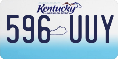 KY license plate 596UUY