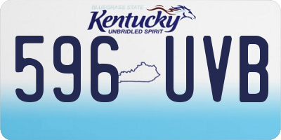 KY license plate 596UVB