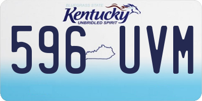 KY license plate 596UVM