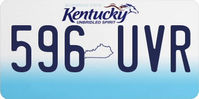 KY license plate 596UVR