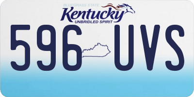 KY license plate 596UVS