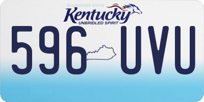 KY license plate 596UVU