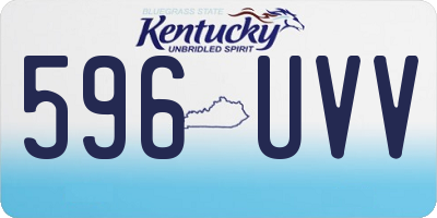 KY license plate 596UVV