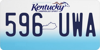 KY license plate 596UWA