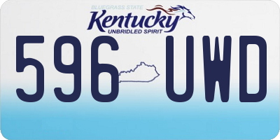 KY license plate 596UWD